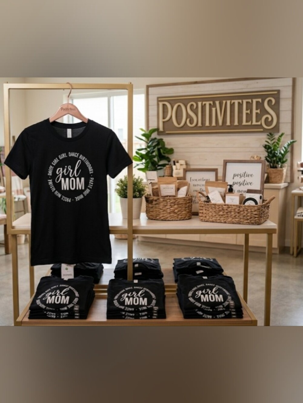 🌷NWT Positivitees GIRL MOM Graphic Tee Black Plus Size 3X🌷